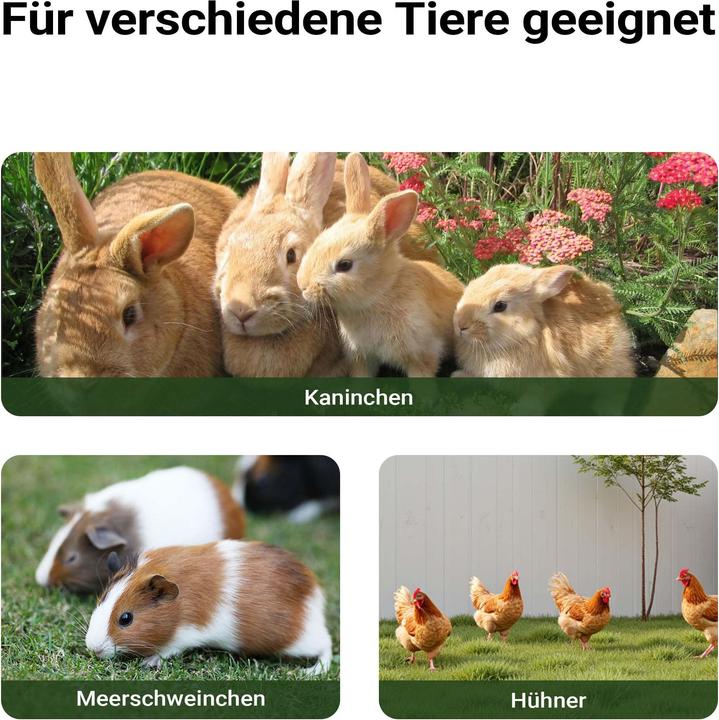 Actual product image Wiltec XXL rabbit hutch 1560x520x680mm free-range enclosure Rabbit cage Small animal hutch
