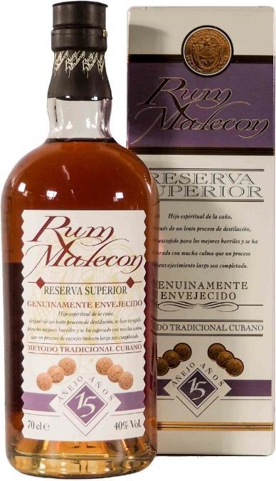 Actual product image Malecon 15 years (1 x 70 cl)