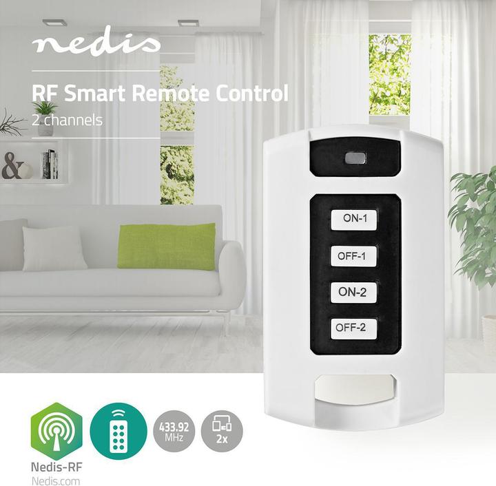 Image du produit Nedis Télécommande RF 2 canaux - Blanc (Télécommande universelle, Fréquence radio (RF))