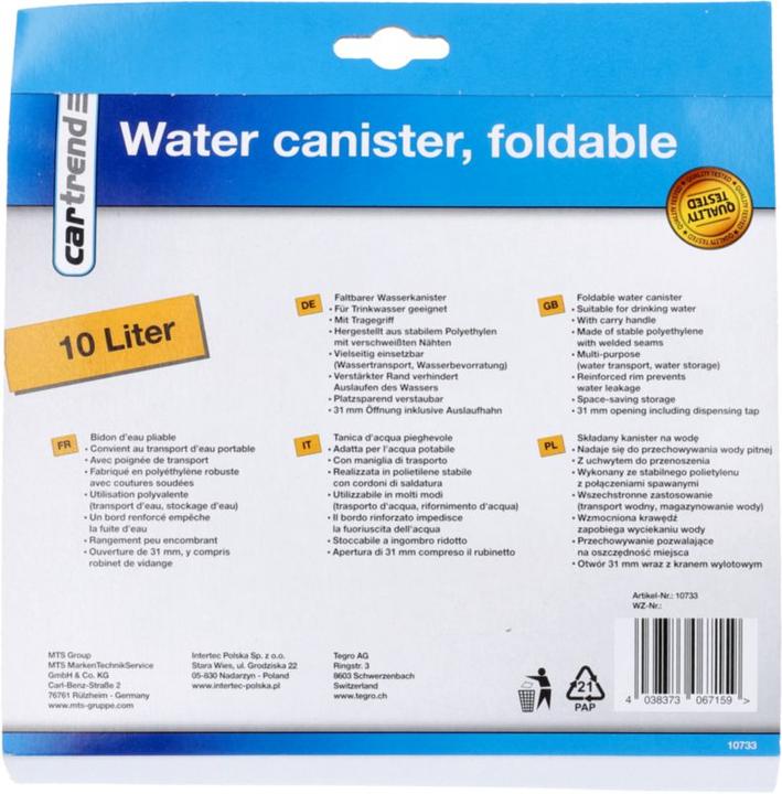 Energy Label Cartrend Water canister