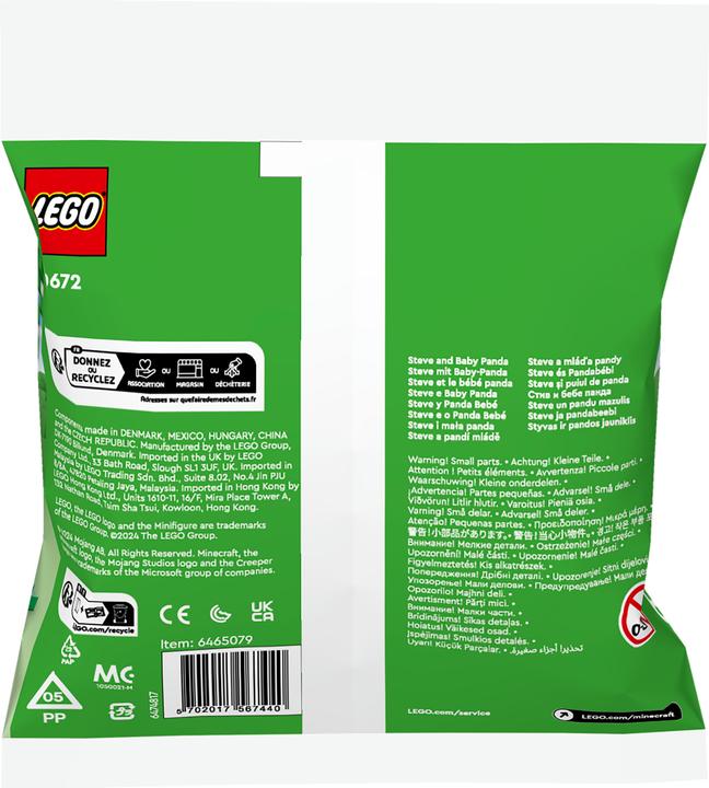 Immagine prodotto Minecraft Steve con il cucciolo di panda (30672, LEGO Minecraft)