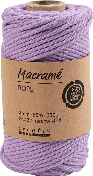 Produktbild Creativ Company Baumwollgarn Makramee Rope 330 g Flieder (55 m)