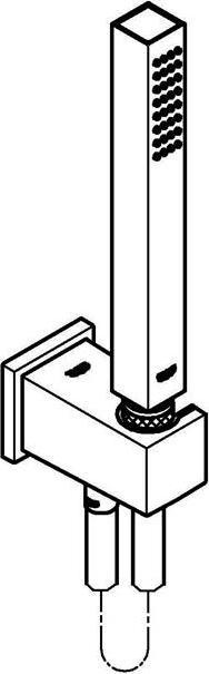 Actual product image Grohe Euphoria Cube Stick wall mount set (1 Beam types, 9 l/min)