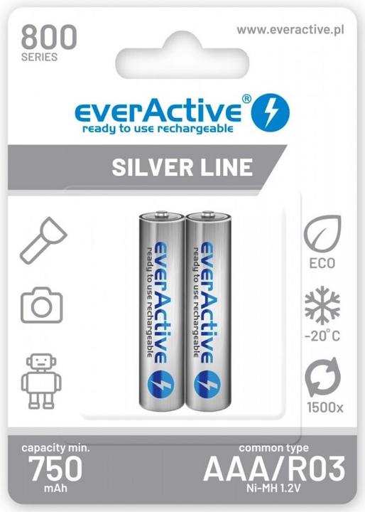 Produktbild Everactive Rechargeable batteries Ni-MH R03 AAA 800 mAh Silver Line - Batterie - Micro (AAA (2 Stk., AAA, 800 mAh)