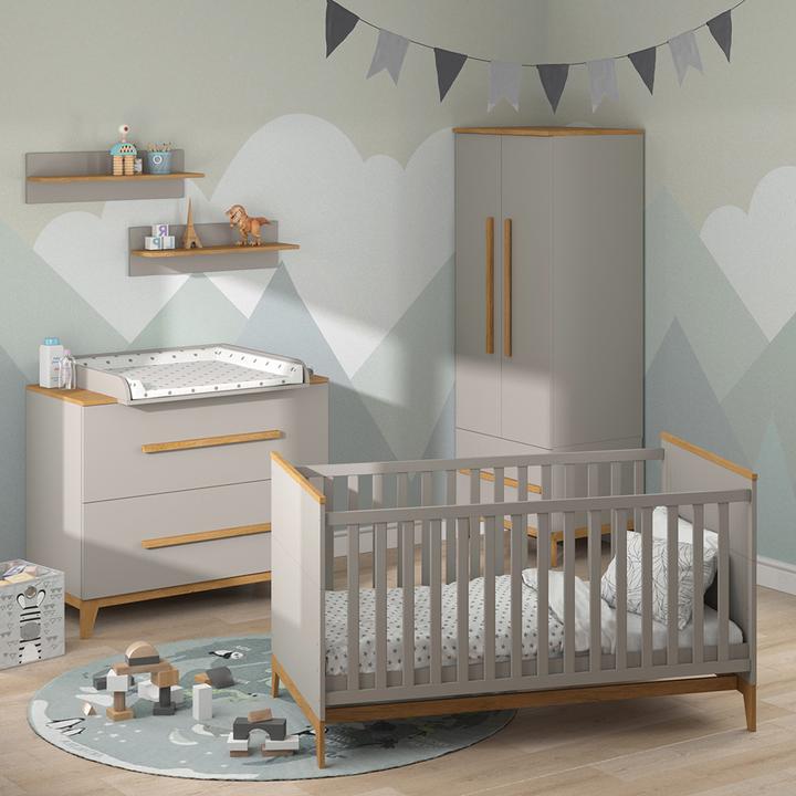 Actual product image VitaliSpa Kinderzimmer-Set Malia, Cashmere-Eiche, 5 Teile (Baby cot, Children's wardrobes, Changing unit)
