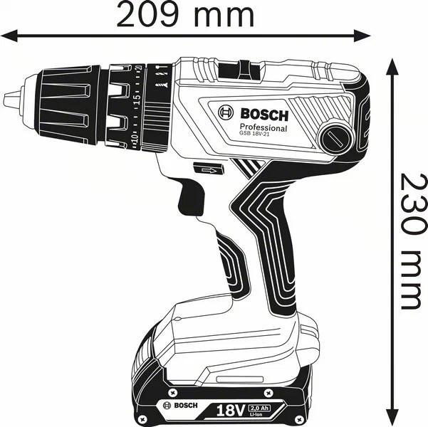 Productafbeelding Bosch Professional GSB 18V-21 Solo (Oplaadbare batterij)