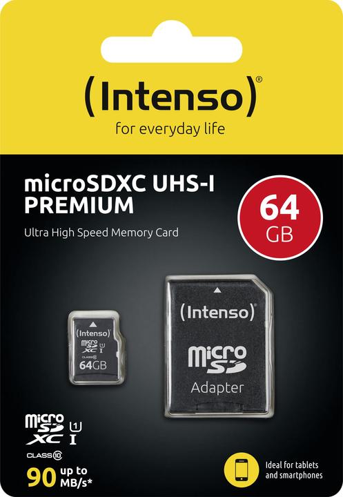 Produktbild Intenso UHS-I Premium (64 GB, microSDXC, U1, UHS-I)