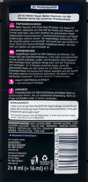 Produktbild dm Balea Maske Hautrein Peel-Off