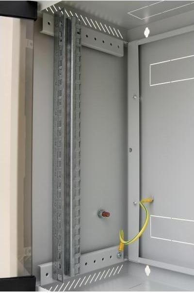 Actual product image Triton 10" wall cabinet one-piece 4HE300mm, glass door, black (4 RU, 10 inch rack)