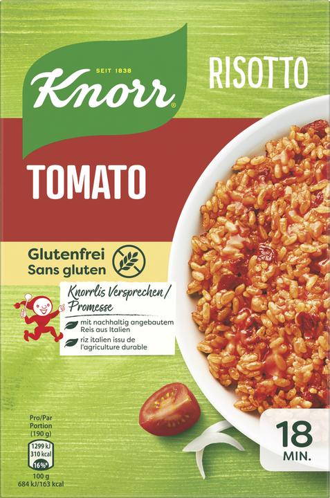 Knorr Risotto Tomato, Tradition aus Italien, Tomatenrisotto mit sonnengereiften Tomaten, glutenfrei (250 g)