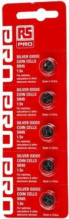 Image du produit Rs Pro Pile bouton à l'oxyde d'argent SR45 1,55V (5 pcs, SR45, 60 mAh)