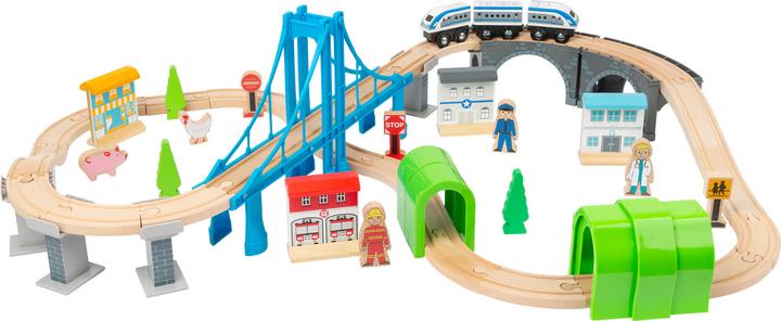 Actual product image small foot Wooden train bridge building