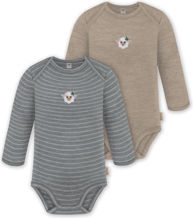 Normani 2er Pack Baby Merino Body Langarm „Auckland" - 9373