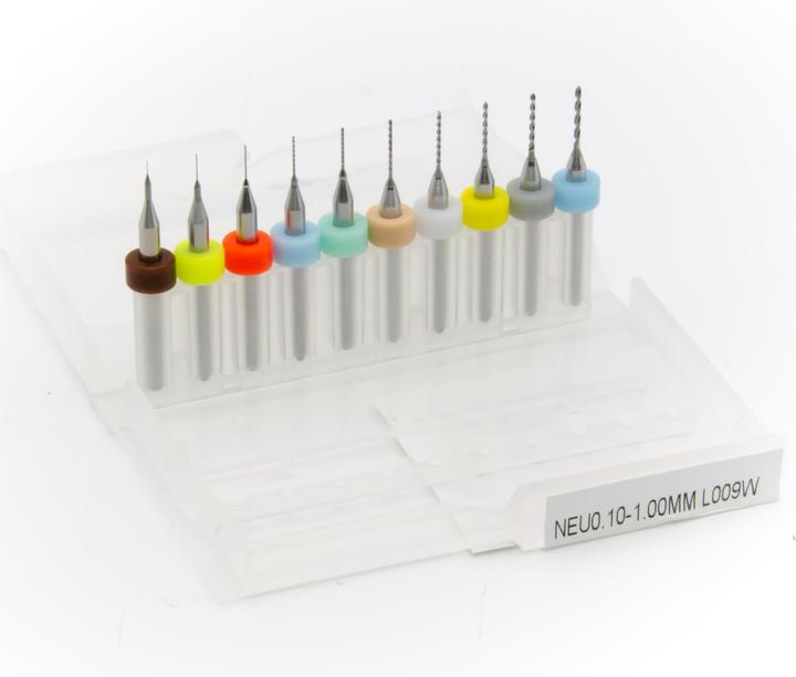 Purecrea Set di 10 punte per PCB in carburo solido 0,1-1 mm