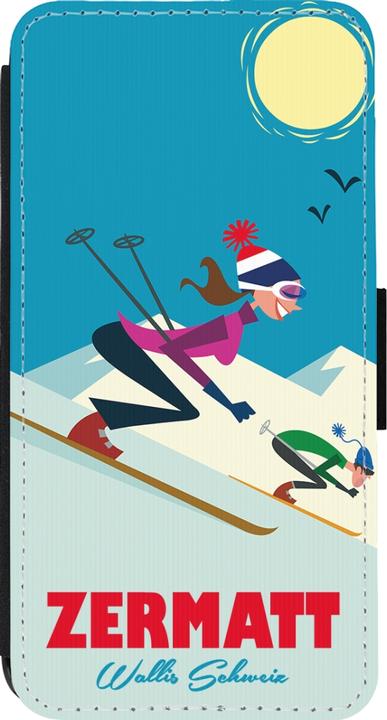 Produktbild PhoneLook Hülle Wallet schwarz Zermatt Ski Downhill (Apple iPhone 14 Pro)