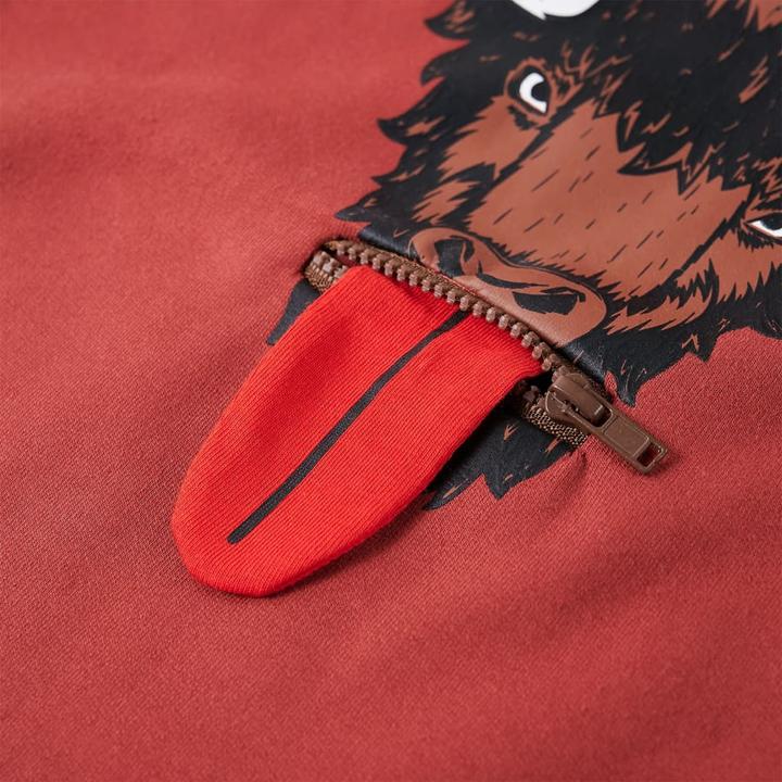 Actual product image VidaXL Children's hooded jumper dark red 128,Material: 95 (128)