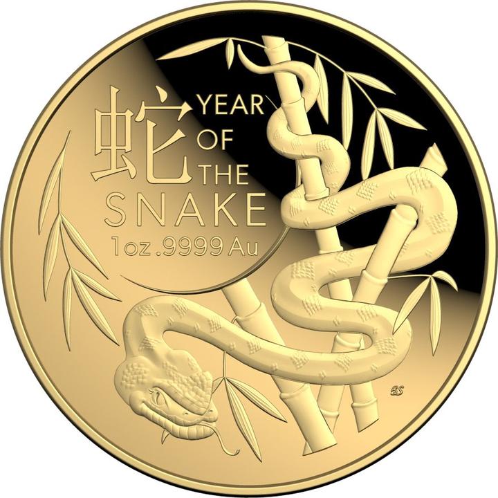 Produktbild Royal Australian Mint Gold Lunar Schlange 1 oz PP gewölbte Prägung - RAM 2025 (999.90, 2025)