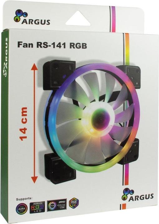 Produktbild Intertech Inter-Tech Lüfter 140*140*25 ARGUS RS-141 RGB,26 RGB-LEDs retail (140 mm, 1 x)