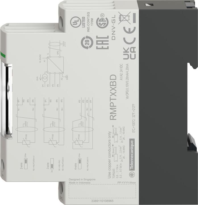 Image du produit Schneider Electric Transmetteur Pt100, 0-+250°C/32-482°F, RMPT50BD