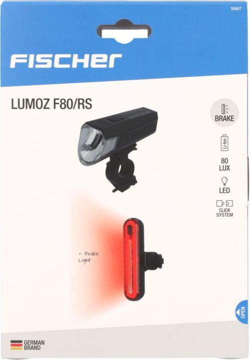 Produktbild Fischer LED-Akku Bel.-Set Bremsbel. 80 Lux (80 lm, 20 lm)