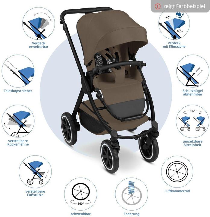 Produktbild ABC Design Kombikinderwagen Kombi-Kinderwagen Samba 2 inkl. Babywanne