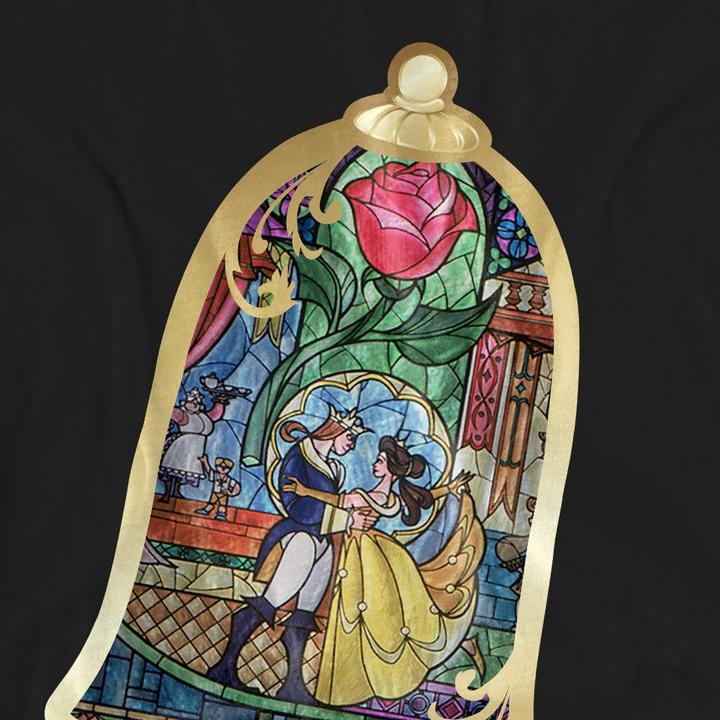 Actual product image Beauty And The Beast Unisex Adult Stained Glass T-Shirt (XXL)