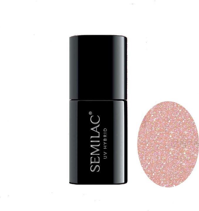 Produktbild Semilac Extend 804 Hybrid nail polish 5in1 Glitter Soft brownish yellow