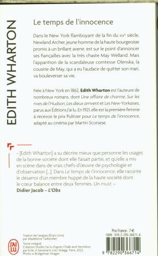 Image du produit Le temps de l'innocence (Français, Wharton Edith, 2022)