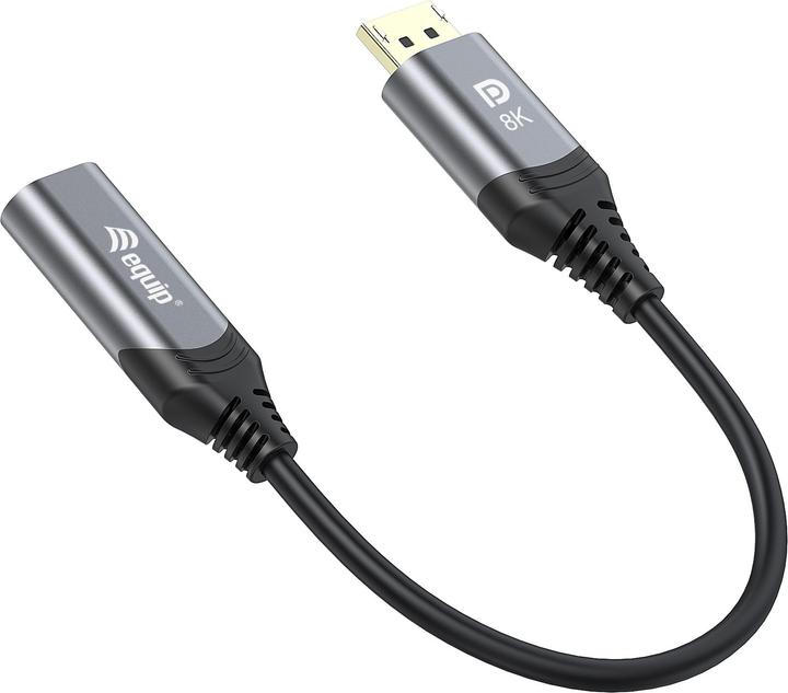 Image du produit equip Adaptateur Displayport->HDMI 1.4 St/Bu 8K/60Hz gris (HDMI, 1 cm)