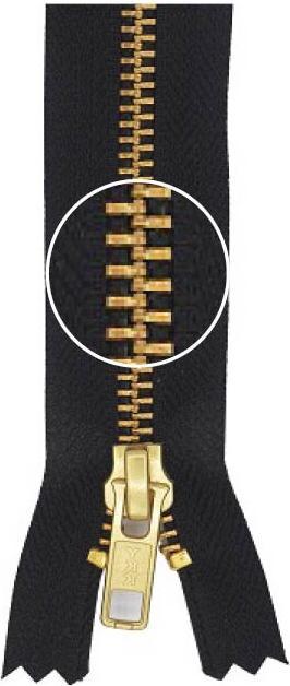 Actual product image YKK Metal zip fastener gold not separable 5mm 14cm 580 black industrial goods (14 cm)