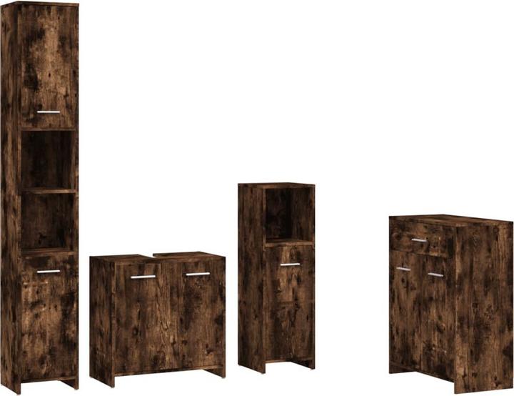 Produktbild VidaXL Badmöbel Set Badezimmermöbel Badezimmerschrank 4 tlg. Räuchereiche