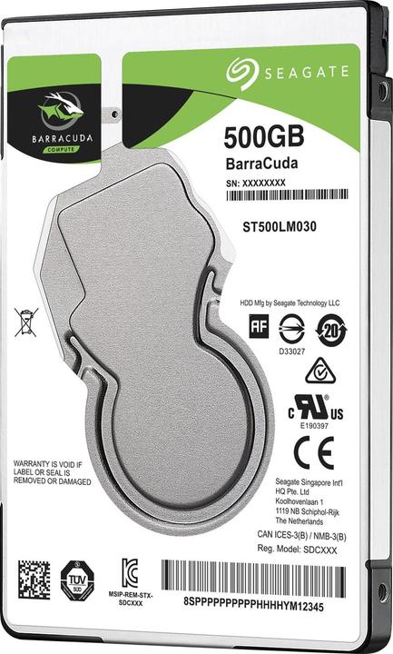 Actual product image Seagate BarraCuda (0.50 TB, 2.5", SMR)