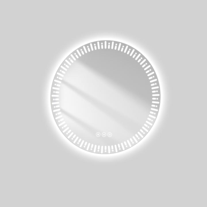 Actual product image Emke Bathroom Mirror With Lighting Φ50cm,Fog-Free, 3 Colour Temperatures (3000K-6500K)&Dimmable