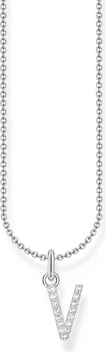 Thomas Sabo Kette mit Buchstaben-Anhänger V Silber (925er Silber, 38 - 45 cm)