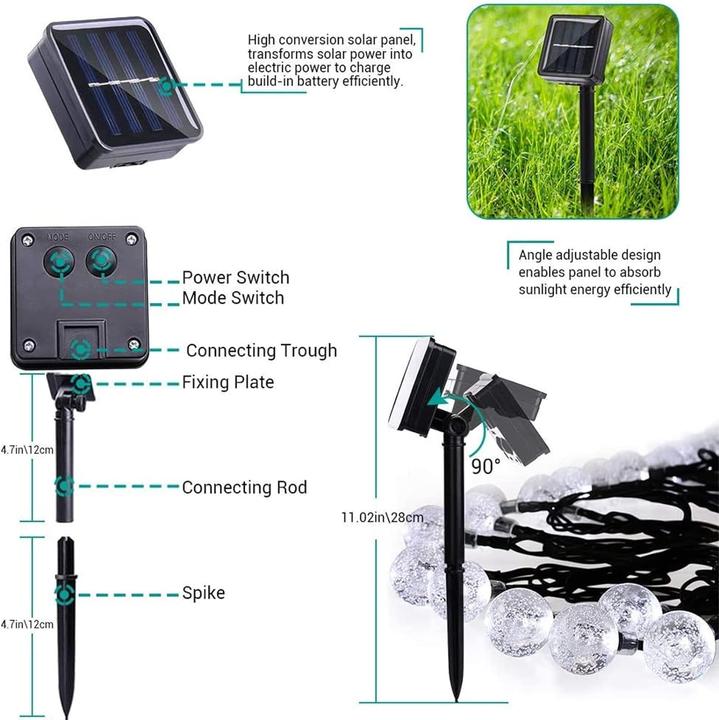 Actual product image Lumina Swiss Solar LED fairy lights crystal (11 m)