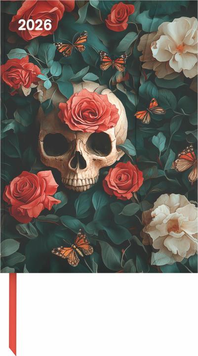 Produktbild Skull 2026 - Diary - Buchkalender - Taschenkalender - 16x22 (16 x 22 cm, Spanisch, Französisch, Niederländisch, Italienisch, Englisch)