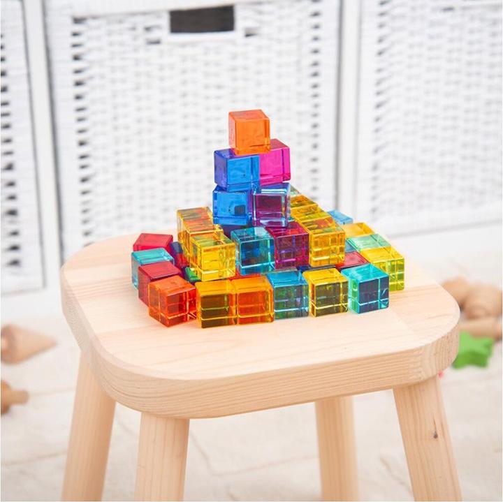 Actual product image TickiT 50 colored and transparent acrylic cubes