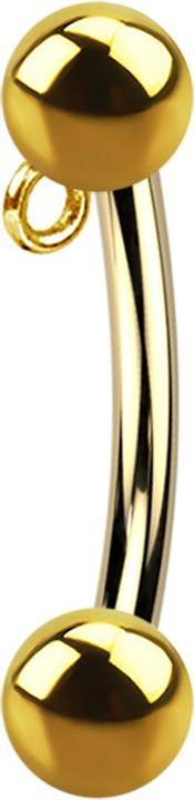 Star Piercing Micro Banane vergoldet Innengewinde mit Kugel und Kugel Ring für Anhänger (ohne Messing, Chirurgenstahl 316L)