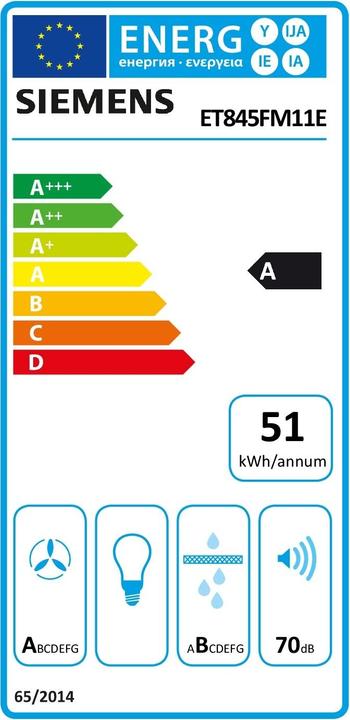 Etichetta energetica Siemens ET845FM11E Piano cottura con cappa integrata