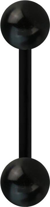 Actual product image Star Piercing Micro Banana black with two balls (without brass, Bioflex)