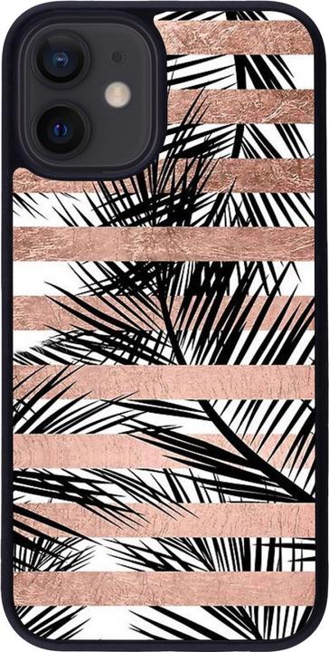 Immagine prodotto PhoneLook Coque Silicone rigide noir Palme a strisce d'oro (Apple iPhone 12 mini)
