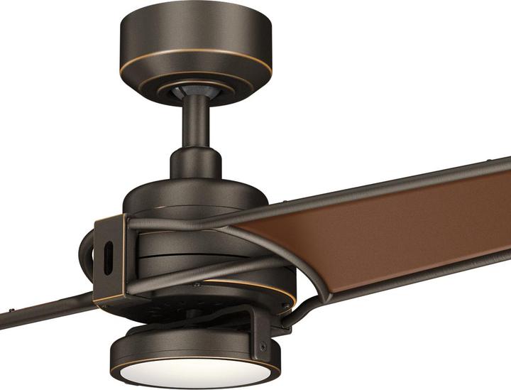 Productafbeelding Elstead Lighting Xety stille plafondventilator met LED verlichting Ø142cm + afstandsbediening champagne