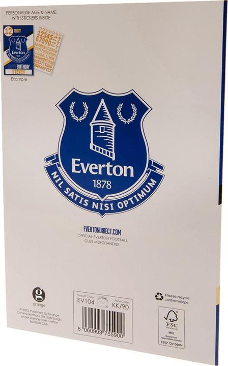 Image du produit Everton FC - Carte d'anniversaire avec autocollants (1 pcs)