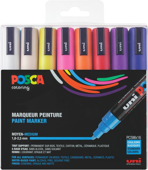 Produktbild Posca Marker PC-5M, 16er Set (pc-5m 1,8-2,5mm sortiert, 2.50 mm, 16 x)