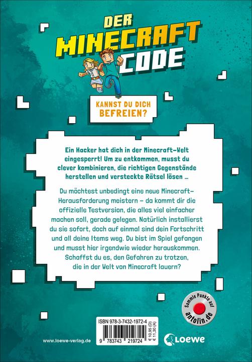 Produktbild Loewe Der Minecraft Code (Band 1) - Flucht aus dem Würfel-Gefängnis (Deutsch, Gauthier Wendling, Loewe Kinderbücher, Daniel Landes, Chiara Iacobelli, Arianna Sabella, 2024)