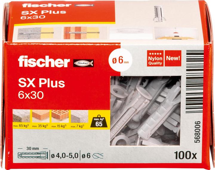 Actual product image Fischer Dowel SX Plus 6x30 (100 pcs.)