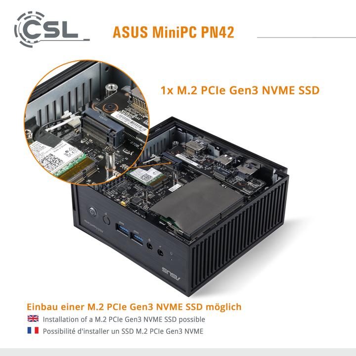 Image du produit CSL Mini PC ASUS PN42 N200 / 1000 Go M.2 SSD / 16 Go RAM / Win 11 Famille (Intel N200, 16 Go, 1000 Go, Intel UHD Graphics)