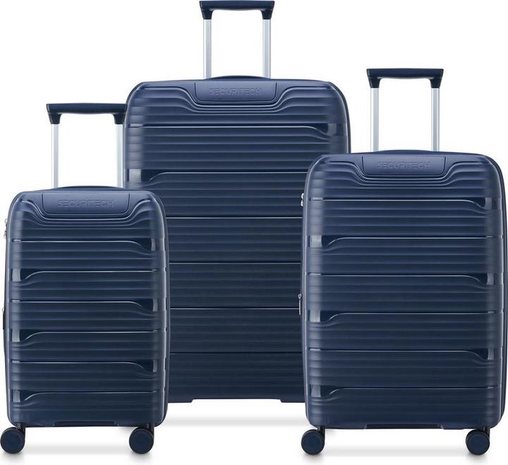 Delsey Securitech von Paris - Gepäckset Dune - 3 -Stück - Handgepäck 48L + Rampand 94L und 133L - Bl (44 l, Handgepäck (bis 50l))
