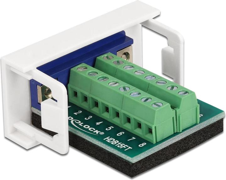 Actual product image Delock Easy 45 module VGA socket to 16 pin terminal block 22.5 x 45 mm (VGA, 4.30 cm)