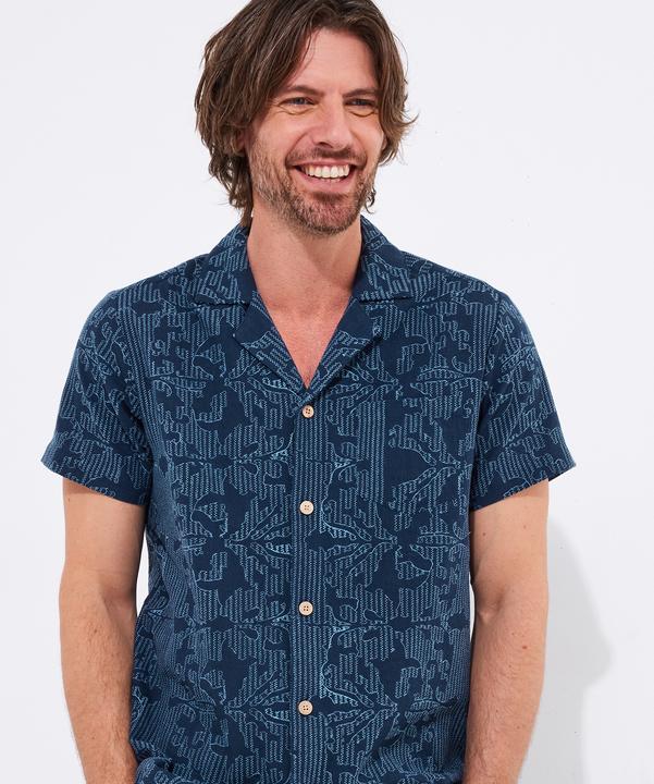 Actual product image Joe Browns Embroidered Linen Revere Collar Shirt (XL)
